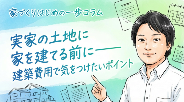 【秋田】実家の土地に家を建てる前に|建築費用で気をつけたいポイント